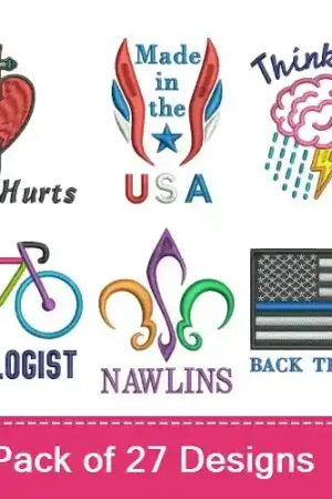 Symbols & Tools Embroidery design pack by Favpro Designs, Embroidery Packs on EmbroideryDesigns.com Grab Now