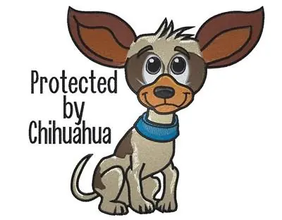 Chihuahua Protected Embroidery Design Next Day Delivery