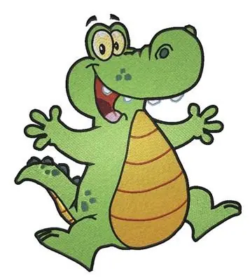 Jumping Happy Alligator Embroidery Design Factory Price