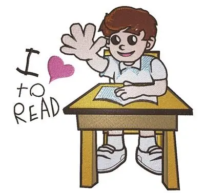 Direct From Factory I Love to Read Embroidery Design