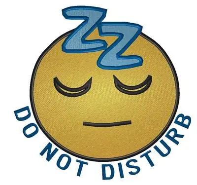 Popular Do Not Disturb Smiley Embroidery Design