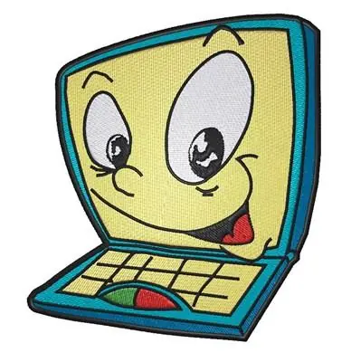 Cartoon Laptop Embroidery Design Final Sale
