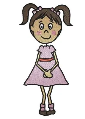 Standing Girl Embroidery Design Hot Deal