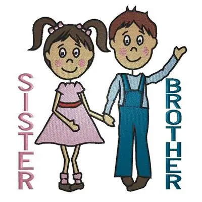 Original Brother & Sister Embroidery Design