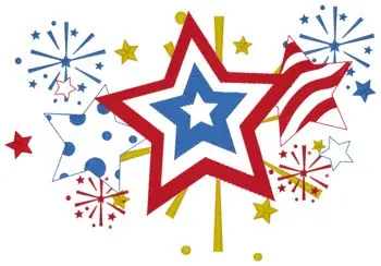 Express Delivery Stars and Stripes Embroidery Design