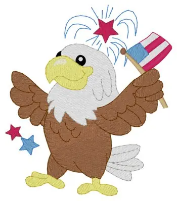 USA Eagle Embroidery Design Fast Shipping
