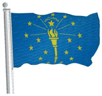 Order Now Indiana Flag Embroidery Design