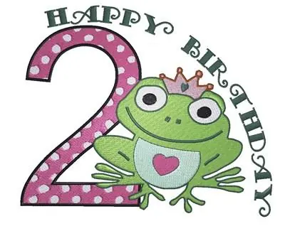 Top Rated Happy 2nd Birthday Embroidery Design