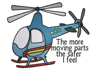 Clearance Moving Parts Helicopter Embroidery Design