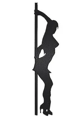 Pole Dancer Silhouette Embroidery Design Top Rated