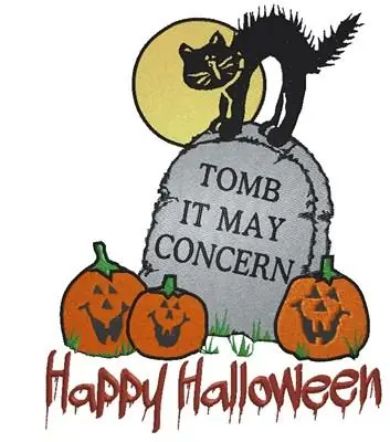 Halloween Tombstone Embroidery Design Price Cut