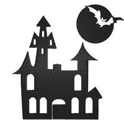 Haunted House Embroidery Design Markdown