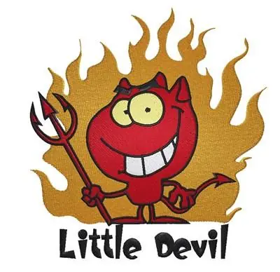 Little Devil Embroidery Design No Minimum Order