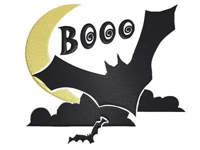 Booo Bats Embroidery Design Modern