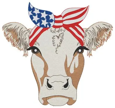 American Hereford Cow Embroidery Design Hot Deal
