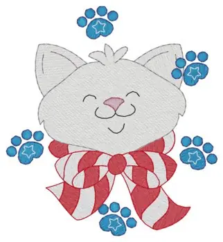 Today Only Patriotic Kitty Embroidery Design