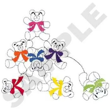 Cheap Tumbling Teddy Bears Embroidery Design
