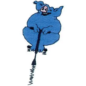 Pig On Pogo Stick Embroidery Design Limited Time