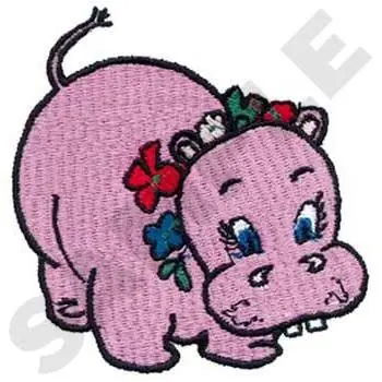 Holiday Sale Hippo Embroidery Design