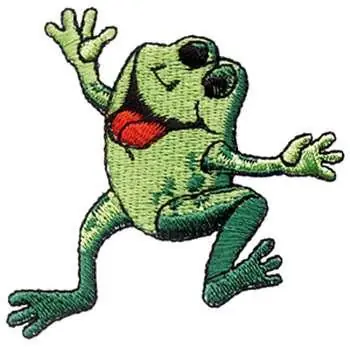 Laughing Frog Embroidery Design Flash Sale