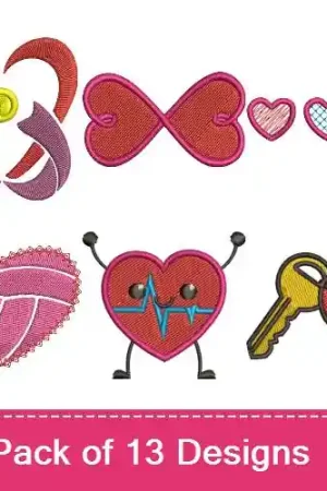 Valentine Hearts Embroidery design pack by Favpro Designs, Embroidery Packs on EmbroideryDesigns.com New Release