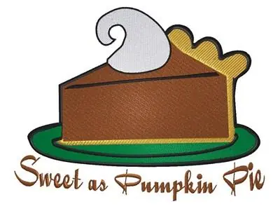 Worldwide Shipping Pumpkin Pie Embroidery Design
