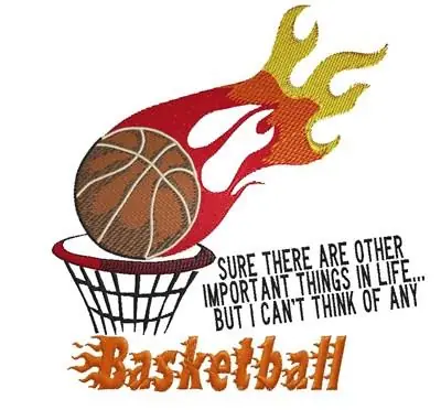 Basketball Flames Embroidery Design Free Delivery