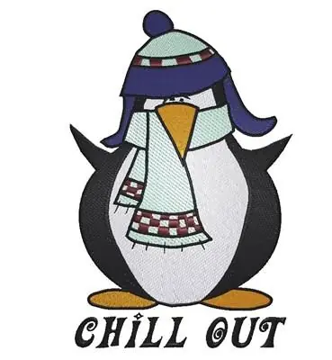 Chill Out Penguin Embroidery Design While Supplies Last