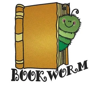 Cartoon Bookworm Embroidery Design Don’t Miss Out