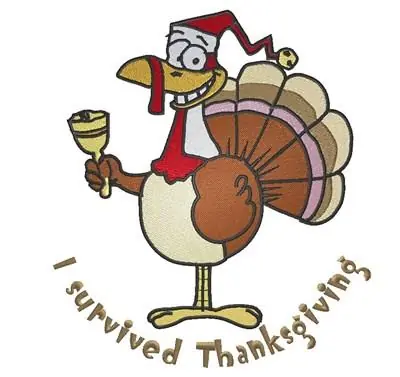 Santa Turkey Embroidery Design Worldwide Shipping
