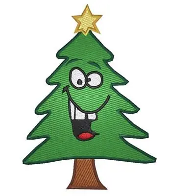 Cartoon Christmas Tree Embroidery Design Weekend Sale