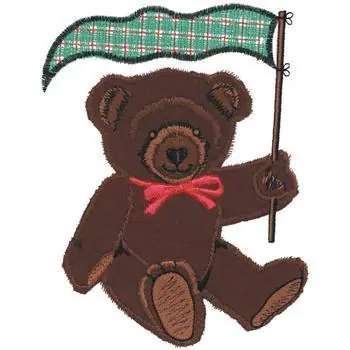 Free Delivery Teddy With Flag Embroidery Design