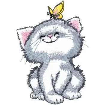 Kitty Embroidery Design Genuine