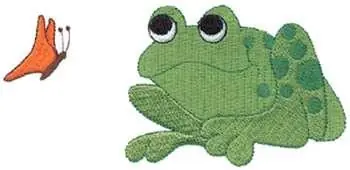 Frog & Butterfly Embroidery Design While Supplies Last