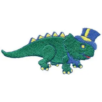 No Minimum Order Dino With Top Hat Embroidery Design