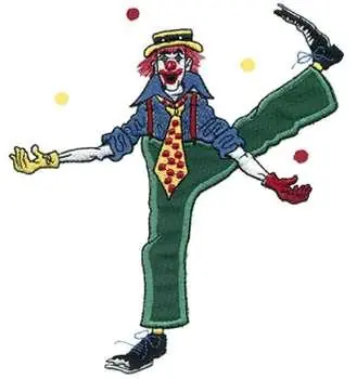 Clown Juggling Applique Embroidery Design Price Cut