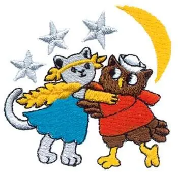 Owl & Pussycat Embroidery Design Best Seller