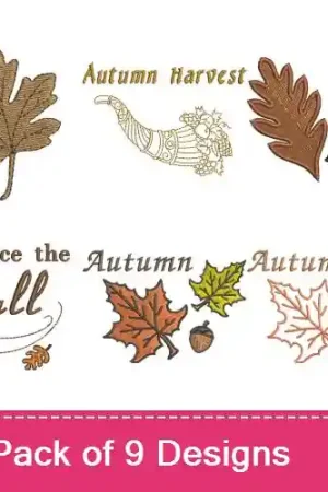 Bargain Autumn Season Embroidery design pack by Favpro Designs, Embroidery Packs on EmbroideryDesigns.com