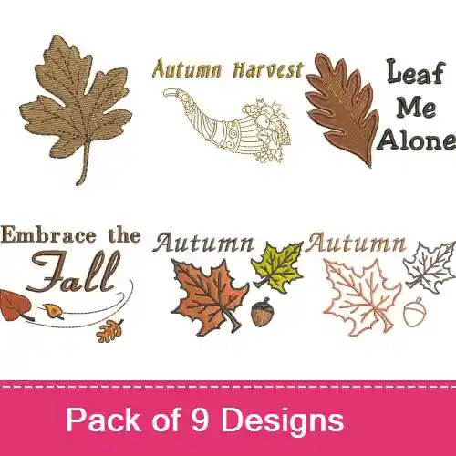 Bargain Autumn Season Embroidery design pack by Favpro Designs, Embroidery Packs on EmbroideryDesigns.com