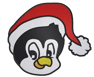 Holiday Sale Penguin Santa Head Embroidery Design