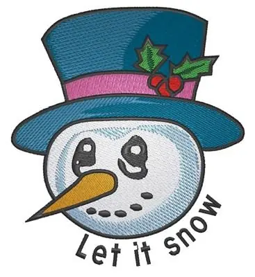 Let it Snow Snowman Embroidery Design Free Shipping