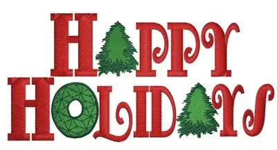 Free Shipping Happy Holidays Test Embroidery Design