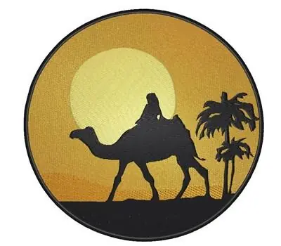 Fast Shipping Sunset Camel Scene Embroidery Design