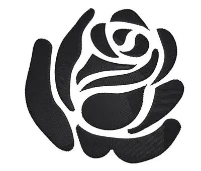 Rose Bloom Silhouette Embroidery Design Premium