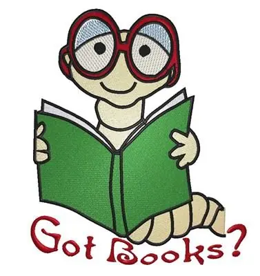 Crafted Got Books Bookworm Embroidery Design