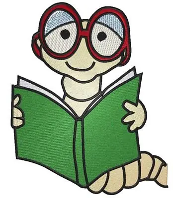 While Supplies Last Happy Bookworm Embroidery Design