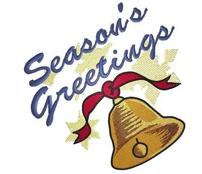 Original Seasons Greetings Bell Embroidery Design