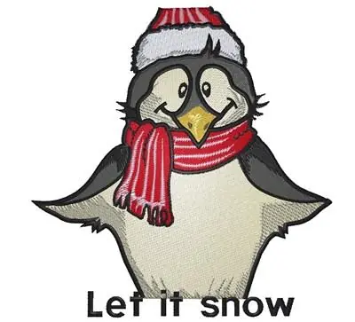 Let it Snow Penguin Embroidery Design Exclusive