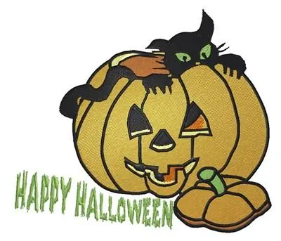 Halloween Pumpkin Cat Embroidery Design Hassle-Free Returns