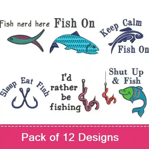 Keep Calm Fish On Embroidery design pack by Favpro Designs, Embroidery Packs on EmbroideryDesigns.com Deal